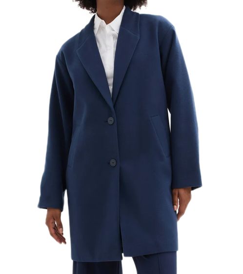 Women's Sustainable Basic Coat Spring Coat Business Coat Dark Blue 946192 Dark Blue