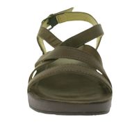 Sandalias de piel auténtica para mujer OluKai Nana con tacón de cuña, zapatos de verano 20323-SASA marrón