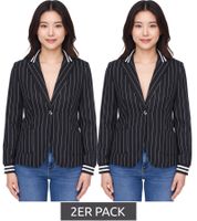 Pack de 2 Blazers AjC para mujer, chaqueta de negocios con cierre de un botón, chaqueta de traje, color negro 36873246