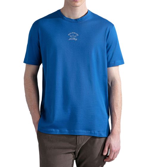 PAUL & SHARK T-shirt pour homme en coton à manches courtes et col rond 12311664 402 Bleu