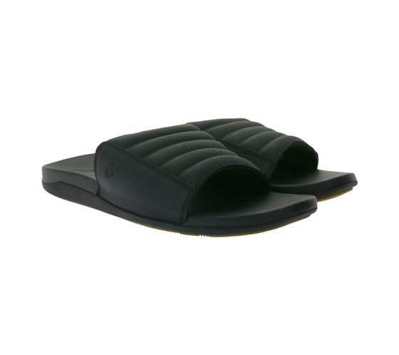 OluKai Maha 'Olu Men's Wet-Grip Outsole Slides with Soft Strap 10517-4040 Black