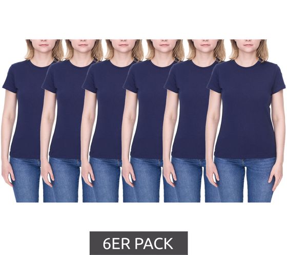 Pack of 6 PUMA women's cotton shirts, T-shirts, round neck, basic shirt 780027 05 Navy