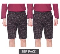 Pack de 2 bermudas chinas elásticas de moda para hombre, de corte entallado, de algodón con estampado floral, color negro 913508