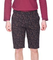 Pack de 2 bermudas chinas elásticas de moda para hombre, de corte entallado, de algodón con estampado floral, color negro 913508