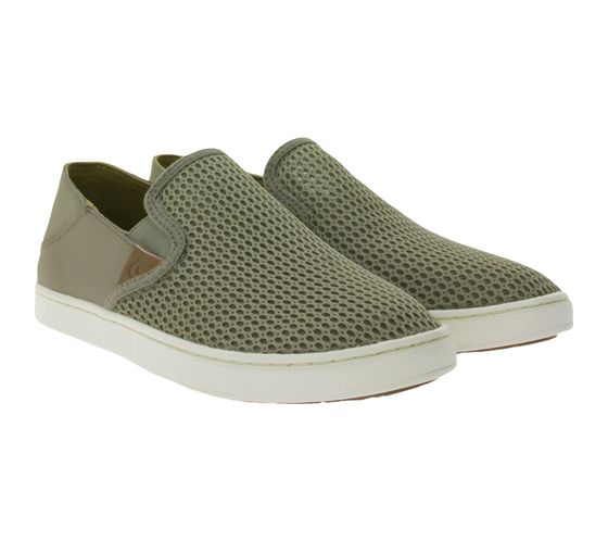 OluKai Pehuea Sneaker atmungsaktive Damen Slip-On Schuhe mit anatomischem Fußbett 20271-1010 Khaki/Grau