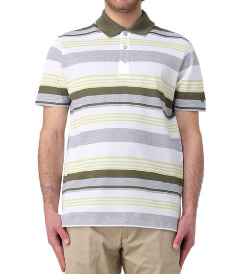 PAUL & SHARK Men's Polo Shirt with Allover Stripe Pattern Cotton Shirt Short Sleeve Shirt 24411295 164 Grey/Green/White