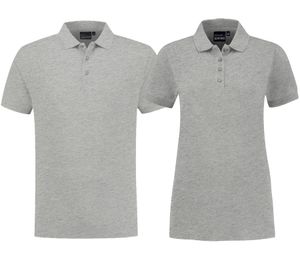 SANTINO Mathias polo shirt made of organic cotton Polo shirt with 3 button placket Short-sleeved shirt mottled 180 gr/m2 Gray