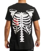 Chemise en coton pour homme Sixth June avec imprimé squelette au dos Chemise à manches courtes 22433 Noir