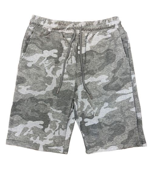 Sixth June Ilias Herren Sweat-Shorts kurze Baumwoll-Hose modische Sommer-Hose M3221CST Grau/Weiß