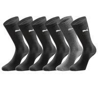 18 Paar PUMA Sport-Strümpfe mit gepolsterten Fußbereich Tennissocken atmungsaktive Socken extra weicher Bund 701224759 in Schwarz/Anthrazit/Grau meliert oder Schwarz/Anthrazit