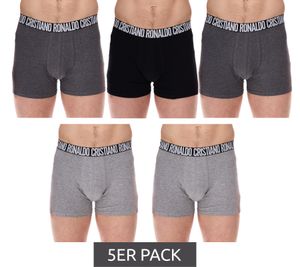 Lot de 5 boxers pour homme CR7 CRISTIANO RONALDO Basic Trunk en coton respirant 300-8125-49-2312 Gris/Anthracite/Noir Lot de 5 boxers pour homme CR7 CRISTIANO RONALDO Basic Trunk en coton respirant 300-8125-49-2312 Gris/Anthracite/Noir