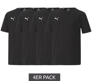 Pack of 4 PUMA TeamGoal 23 Casual children's sports shirts for boys and girls, cotton T-shirt with logo embroidery 656709 03 black