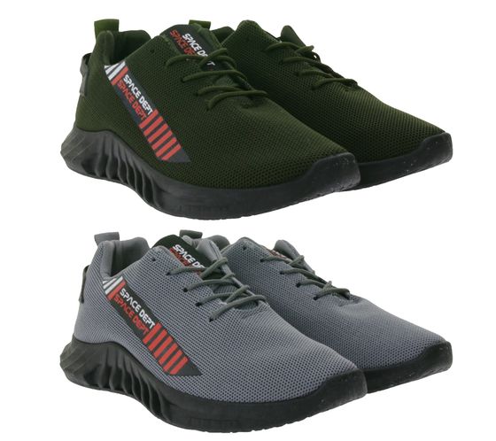 BEYOND THE RAINBOW men's leisure sneakers with NASA lettering, everyday shoes, sneakers GNS-524 gray/red or dark green/red