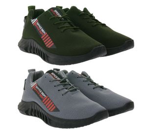 BEYOND THE RAINBOW Casual Sneakers with NASA Lettering, Everyday Shoes, Sneakers GNS-524 Gray/Red or Dark Green/Red