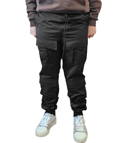 Sixth June men's cargo pants with lots of pockets, cotton pants, leisure pants 43094 black