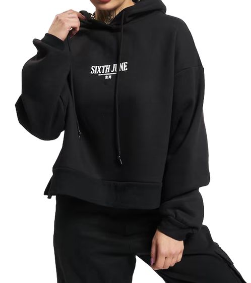 Sixth June Chinese Zodiac Damen Kapuzen-Pullover mit Baumwollanteil Sweat-Pullover Hoodie Langarm-Shirt 33624 Schwarz