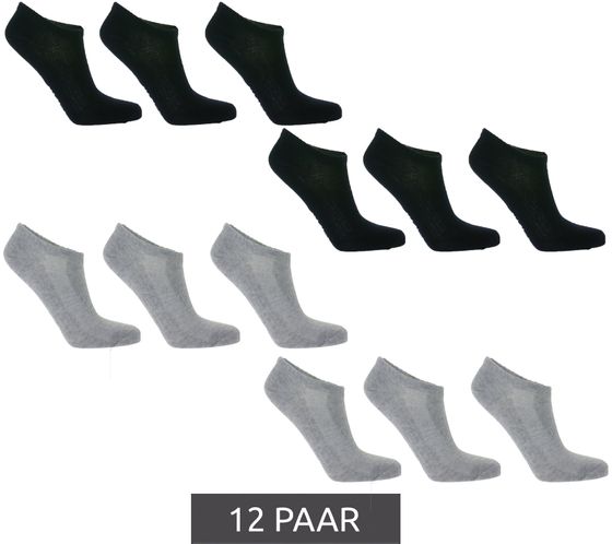 12 Paar TASTIQ Sneaker-Socken schlichte Baumwoll-Socken in Geschenkbox Sport-Socken Navy/Hellgrau