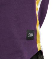 T-shirt col rond en coton à rayures colorées pour femme Sixth June W3136KTS Violet foncé/Blanc/Jaune