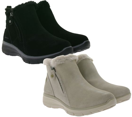 SKECHERS Damen Easy Going High Zip 2 Ankle-Boots mit Air-Cooled Memory-Foam Winter-Schuhe Waterproofed 168042 Beige oder Schwarz