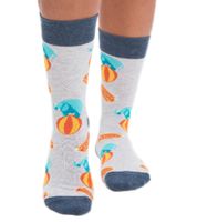 1 paire de chaussettes homme en coton Moustard Elephant Circus avec motifs imprimés all-over chaussettes longues 20SELEPCIRC-M Gris/Bleu
