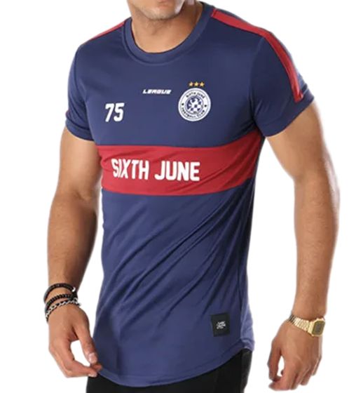 Sixth June Soccer men's sports shirt, round neck T-shirt, short sleeve shirt M3450TTS blue/red/white