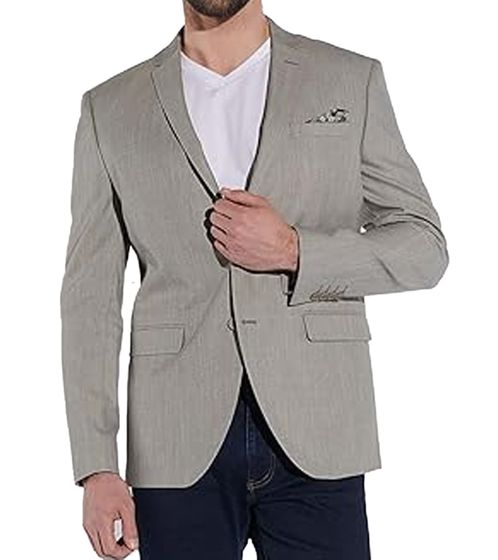 steffen klein Herren Business-Sakko elegante Jacke in Leinen-Melange Optik Business-Mode Jackett 900890 Grau