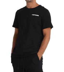 T-shirt pour homme Sixth June Youth Culture avec imprimé flammes et globe au dos, col rond, manches courtes, 23331, noir