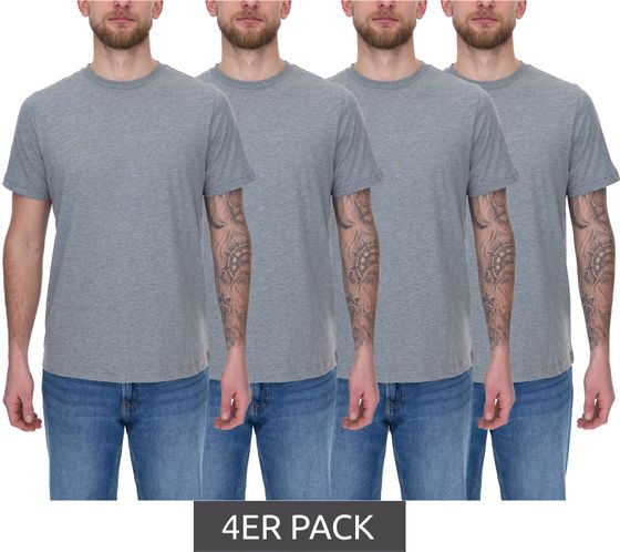 Pack of 4 PUMA men's T-shirts, cotton shirt, round neck, basic shirt 683509 01 gray