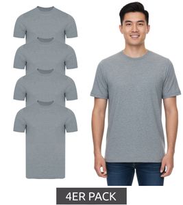 Confezione da 4 T-shirt da uomo PUMA in cotone, scollo rotondo, basiche, 683509 01 grigio