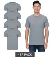 4er Pack PUMA Herren T-Shirts Baumwoll-Shirt Rundhals-Shirts Basic-Shirt 683509 01 Grau