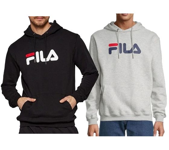 FILA Barumini Hoodie Men's Hooded Pullover Sweater Cotton Sweatshirt FAU0068 Black or Gray