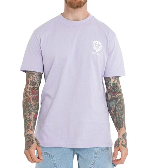 Sixth June men's cotton shirt with large "CREW" lettering on the back T-shirt, round neck shirt M23633ETS purple