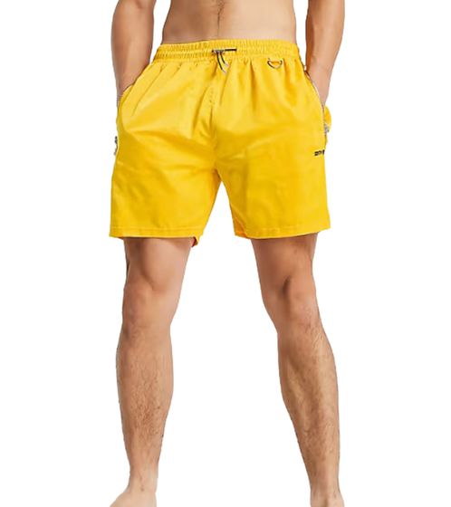 Sixth June Herren Bade-Shorts mit Reißverschluss-Taschen Bade-Hose mit Kordelzug Bademode 22288 Gelb