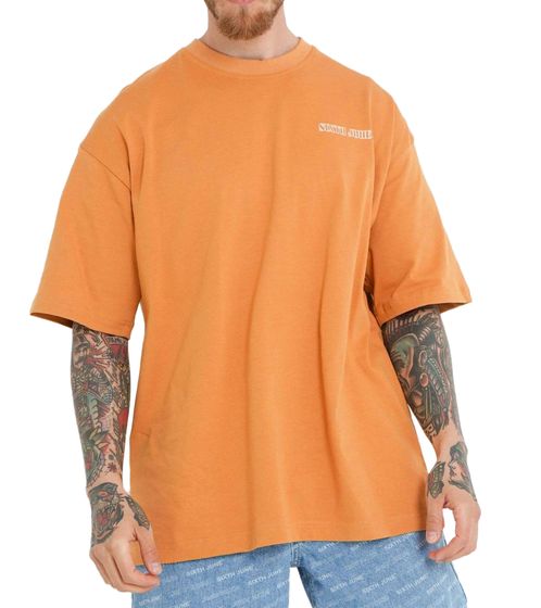 Sixth June Fruit men's cotton shirt with orange back print, short-sleeved shirt, T-shirt, round neck shirt M23650ETS Orange