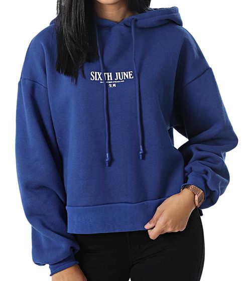 Sixth June Chinese Zodiac Damen Kapuzen-Pullover mit Baumwollanteil Sweat-Pullover Hoodie Langarm-Shirt 33624 Blau