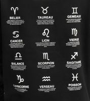 Sixth June Zodiac men's hooded sweater with cotton content Sweat sweater with zodiac circle print Long-sleeved hoodie M22629VSW Black