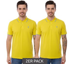 2-pack U.S. POLO ASSN. men's polo shirt basic shirt cotton shirt short-sleeved shirt 197 63899 52520 115 yellow/light blue