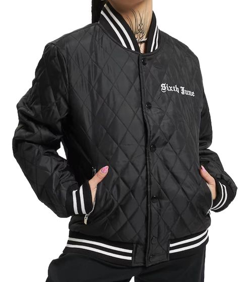 Sixth June women's college jacket quilted spring jacket transition jacket 22990 black/white