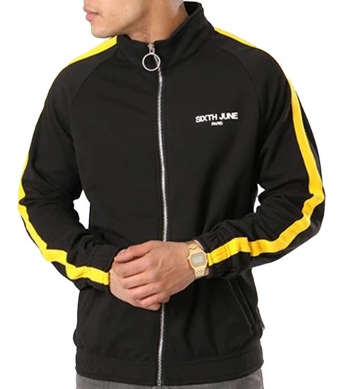 Sixth June Herren Sweat-Jacke Frühlings-Jacke Übergangs-Jacke Outdoor-Jacke M3100VJA Schwarz/Gelb