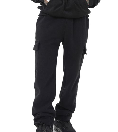 Sixth June Essentiel Polair Herren Jogginghose mit Cargotaschen Fleece-Jogger Homewear M12490PPA Schwarz