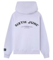 Sweat à capuche incurvé Sixth June pour homme en coton avec inscription de marque Sweat à capuche 22576 Lilas