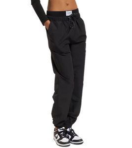 Sixth June Double Waist Damen Jogging-Hose mit Label-Patch Sport-Hose Fitness-Hose W34111KPA Schwarz