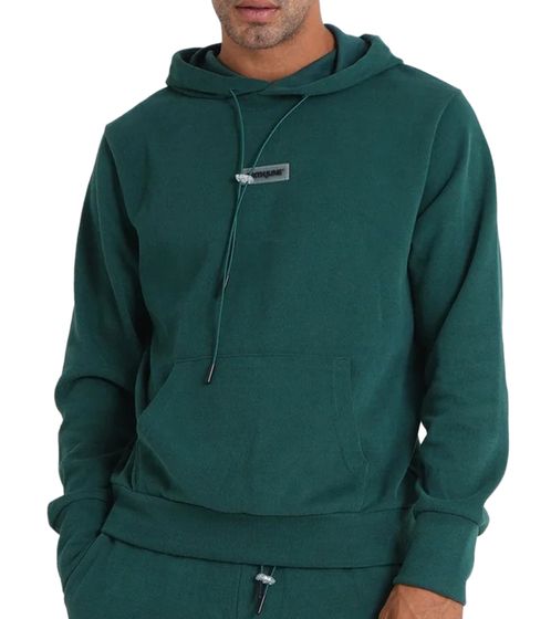 Sixth June Cosy Ribbed Men's Hoodie with Hood Cotton Sweater in Knitted Design 22640 Green