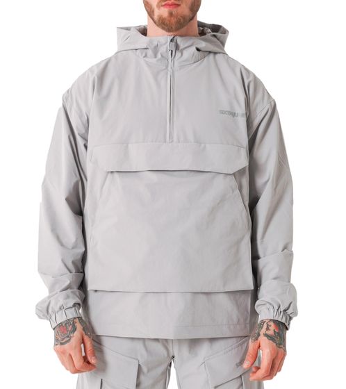 Sixth June Herren Windbreaker mit Kapuze Übergangs-Jacke Schlupf-Jacke M25148MJA Hellgrau