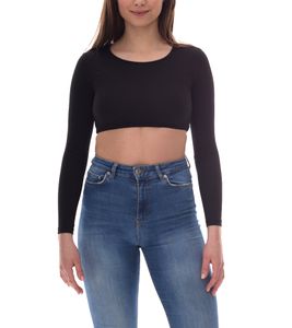 Haut court côtelé ouvert à dos pour femme de Sixth June avec haut à manches longues ouvert à dos, chemise d'été côtelée W33668KTO Noir Haut court côtelé ouvert à dos pour femme de Sixth June avec haut à manches longues ouvert à dos, chemise d'été côtelée W33668KTO Noir