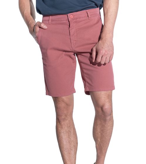 steffen klein Herren Chino-Shorts kurze Baumwoll-Hose mit Fischgrätenmuster 900398 Weinrot