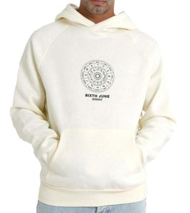 Sweat à capuche surdimensionné pour homme avec imprimé signe du zodiaque Sixth June 22629 Beige clair Sweat à capuche surdimensionné pour homme avec imprimé signe du zodiaque Sixth June 22629 Beige clair