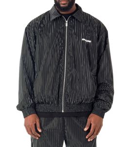 Veste de transition homme Sixth June, finition brillante, tissu matelassé ondulé, noire, M12672VJA