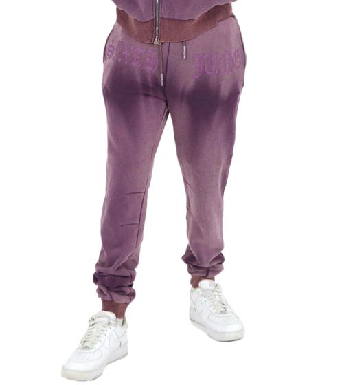 Sixth June Herren Baumwoll-Jogger Freizeit-Hose Jogging-Hose Homewear 12114 Dunkellila