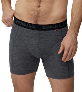 DANISH ENDURANCE Merino Trunks Men's Boxer Shorts Sustainable Underwear with Tencel 123000 Grey-Melange